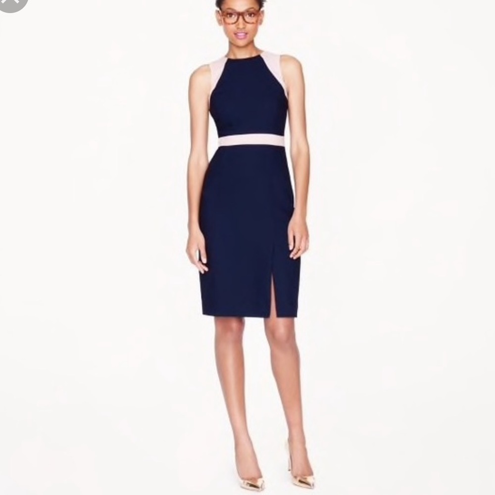 J.Crew Navy Crepe Gwen Sleeveless Dress 0